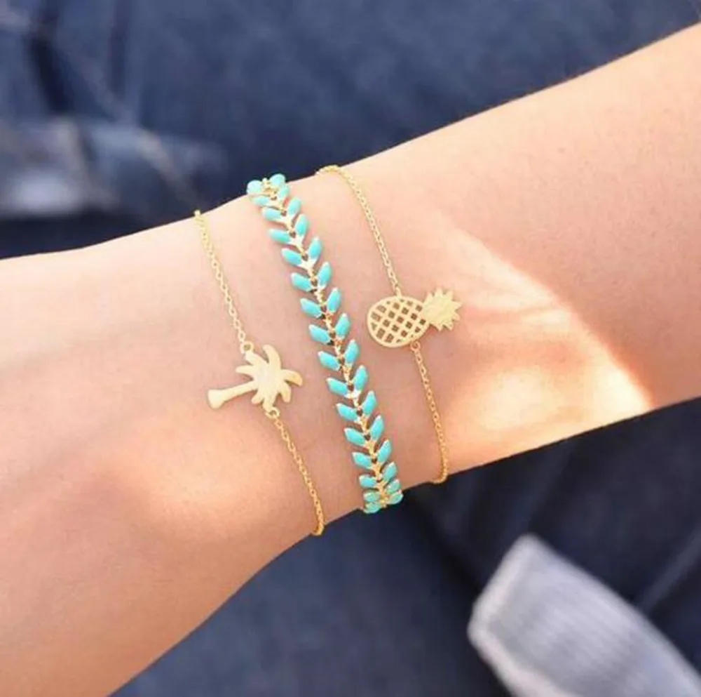 

HOT Creative Shell Bracelet Eye Color Rhinestone Tassel Bracelet Set 5 Jewelry Wristlet Attractive Bracelets Romantic Trinket