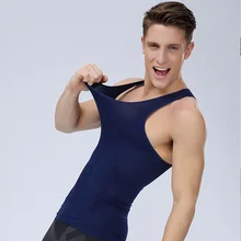 Новая мужская футболка для бега дышащая эластичная плотная футболка без рукавов гоночная задняя талия контроль талии Сжигание жира