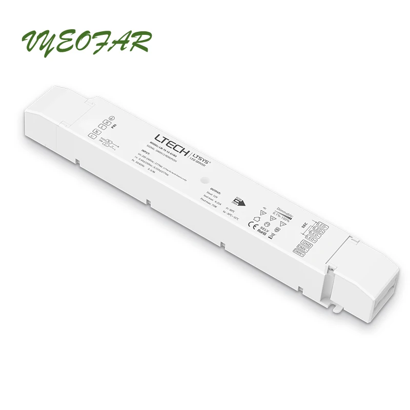 

LTECH LED DMX Dimming Driver DMX512 RDM AC100-240V input;24V 6.25A 75W output Dimming CCT Push Dim Intelligent Led power driver