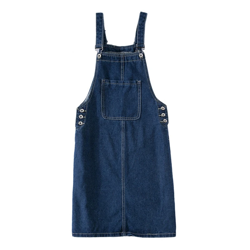 

Women Classic Solid Jeans Overalls Mini Skirts Girls Sweet Pocket All-Match Skirt Female Casual Adjustable Strap Skirts AA60198