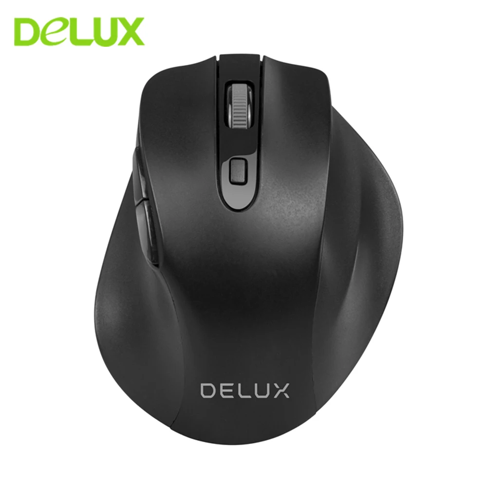 

Delux M517 Wireless Mouse Ergonomic 2.4Ghz 800/1000/1200/1600 DPI Adjustable Optical Office Mice with Wrist Rest Mousepad Kit PC