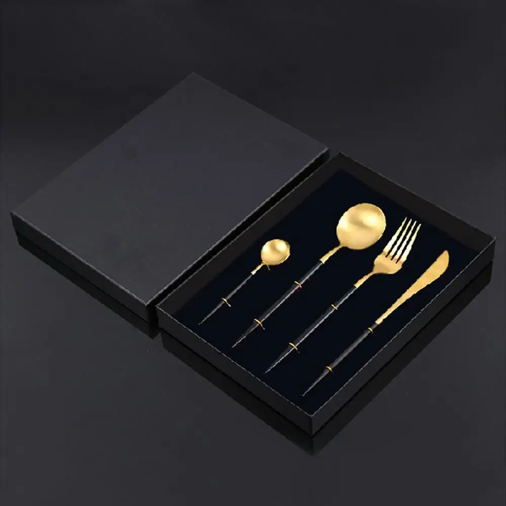 

Western Cutlery Set 304 Stainless Steel Western Tableware Gift Box Four-Piece Suit Portuguese Tableware