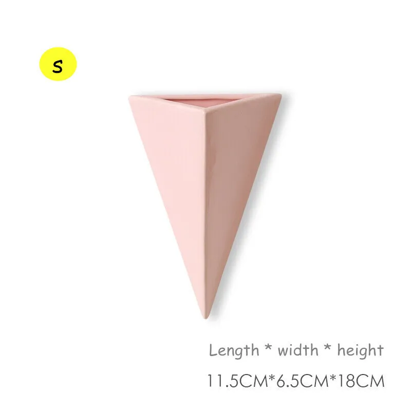 Pink S11.5x6.5x18cm Скандинавские керамические украшения для стен ресторана настенная ваза креативная комната настенная растение цветочный горшок домашняя ваза коробка для хранения - Цвет: Pink S11.5x6.5x18cm