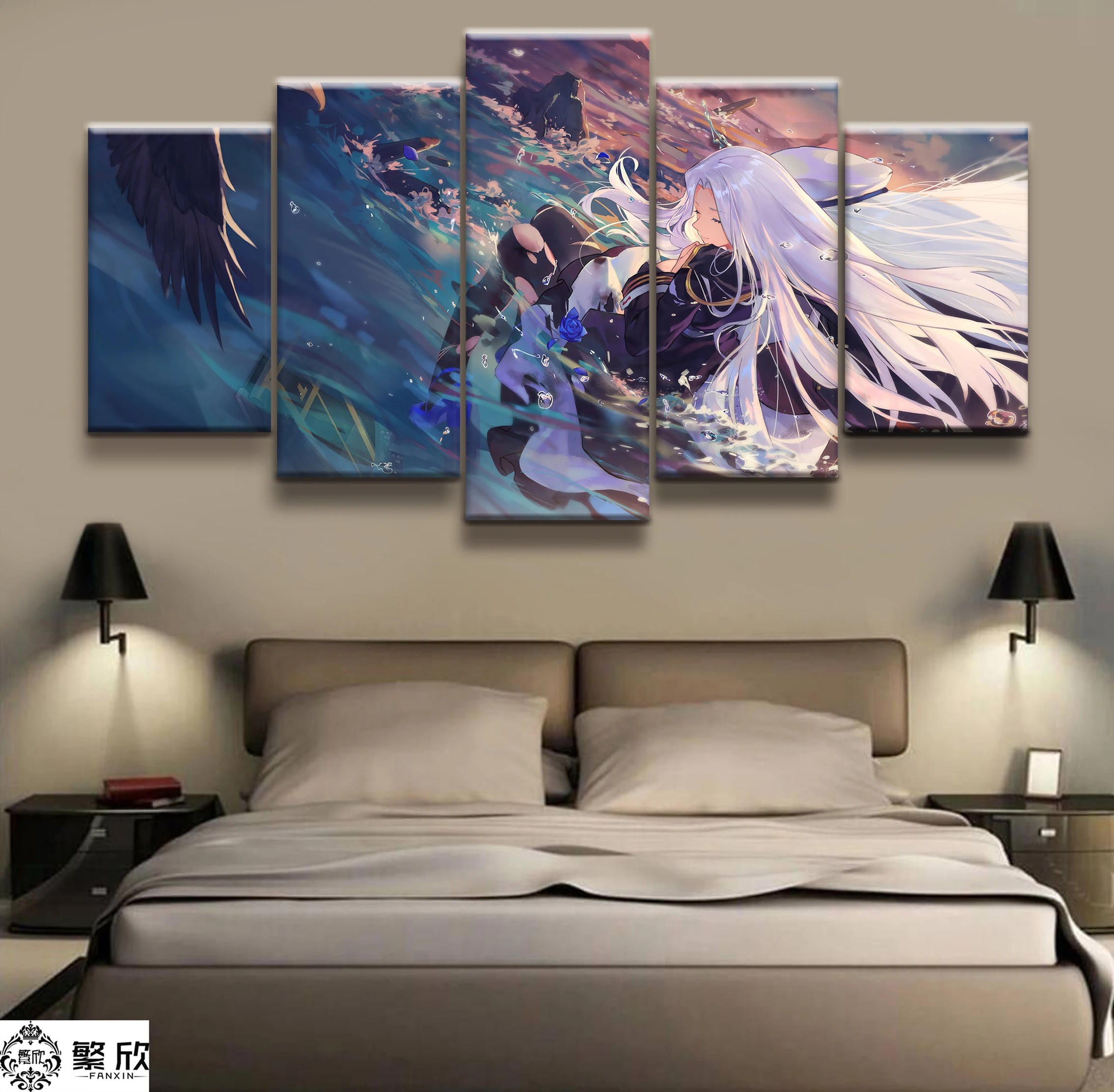 

5 Panel Aircraft Carrier Azur Lane Game Poster Canvas Printed Painting For Living Room Wall Art Decor Picture Artworks Poster