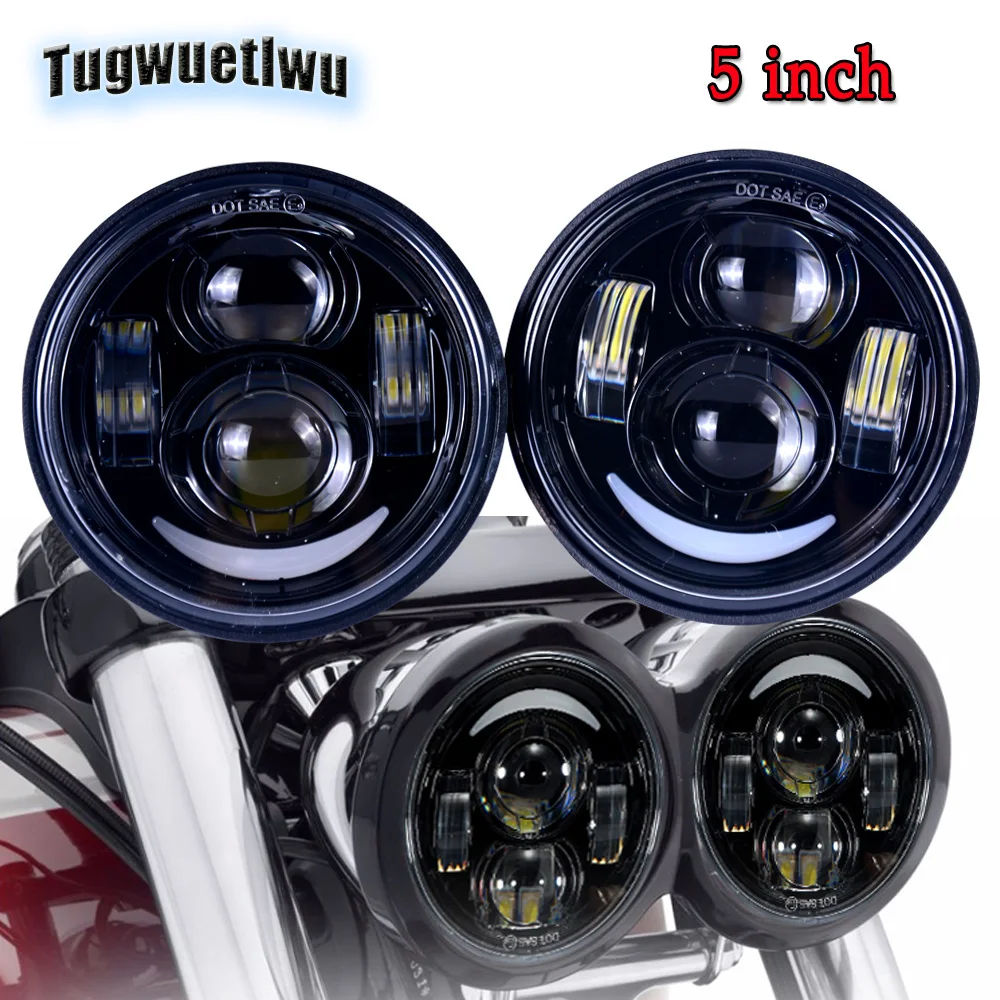 Hot sales Motorcycle 5inch 5" LED Dual Headlights Led Headlight with