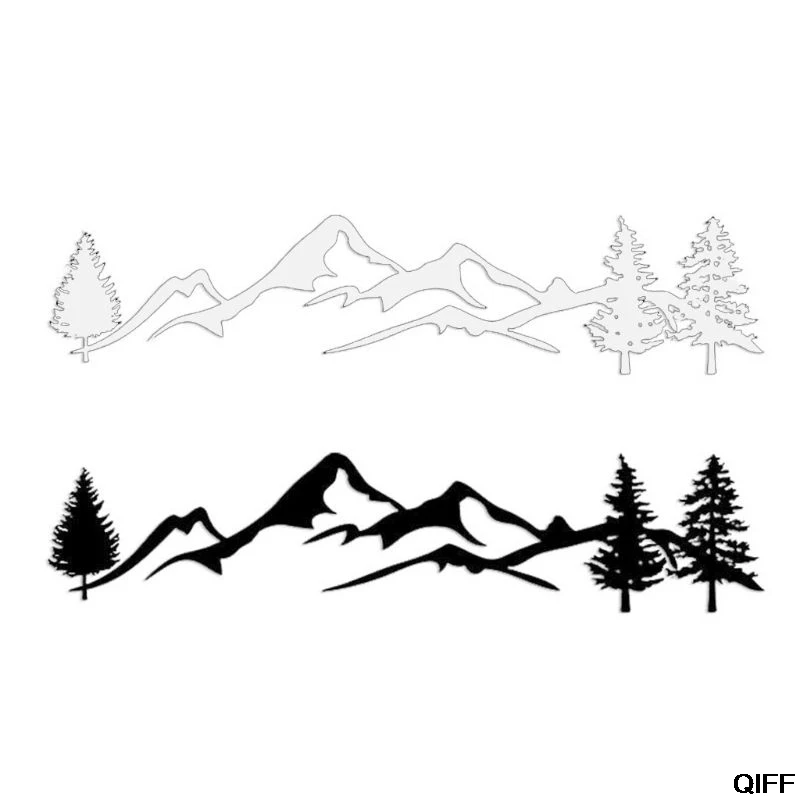 

Wholesale For SUV RV Camper Offroad 1pc 100cm Black/White Tree Mountain Car Decor PET Reflective Forest Car Sticker Decal May06
