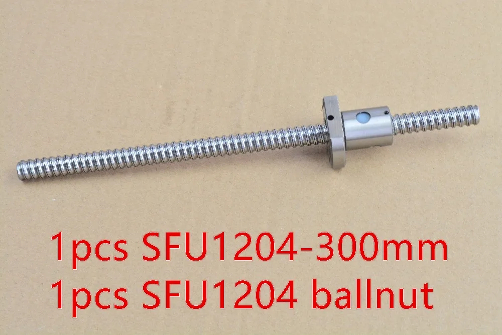 

12mm 1204 ball screw SFU1204 length 300mm with RM1204 ball nut and CNC DIY machine accessories 1pcs