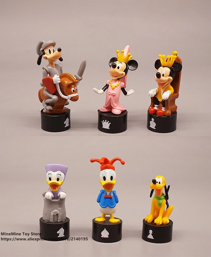 DISNEY Микки Маус Минни 6 шт./компл. 8 см фигурка осанки коллекция украшений аниме