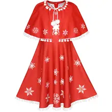 Sunny Fashion платья для девочек платье красный Плащ-плащ рождество Год День отдыха Вечеринка