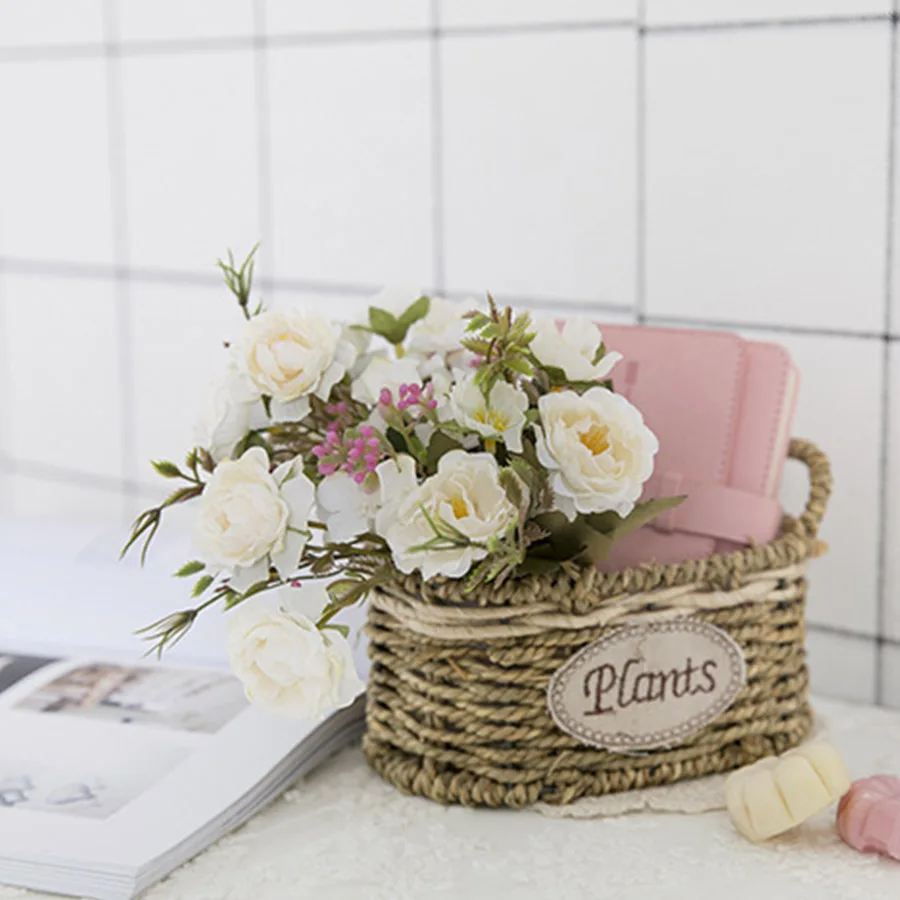 Peony DIY Party Decoration Vintage Silk Artificial Flowers Small Rose Wedding Fake Flowers Festival Supplies Home Decor Bouquet