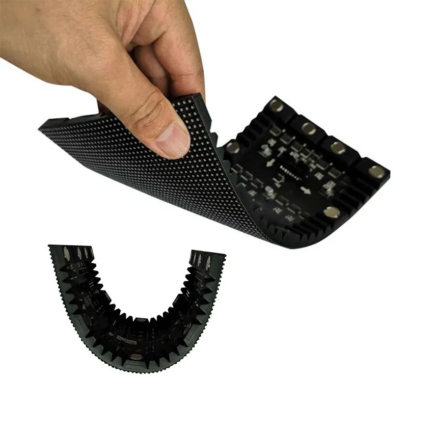 p4 indoor smd soft flexible led module 256*128mm led display panel for cylinder