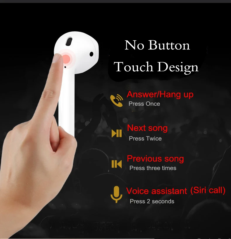 i10 tws Bluetooth Earphones Wireless Bluetooth 5.0 Earbuds Touch control Headphones for iPhone Xiaomi Mobile Android Phones