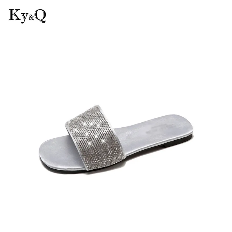 

Rhinestone Women Slippers Flip Flops Summer Women Crystal Diamond Bling Beach Slides Sandals Casual Shoes Slip On Slipper