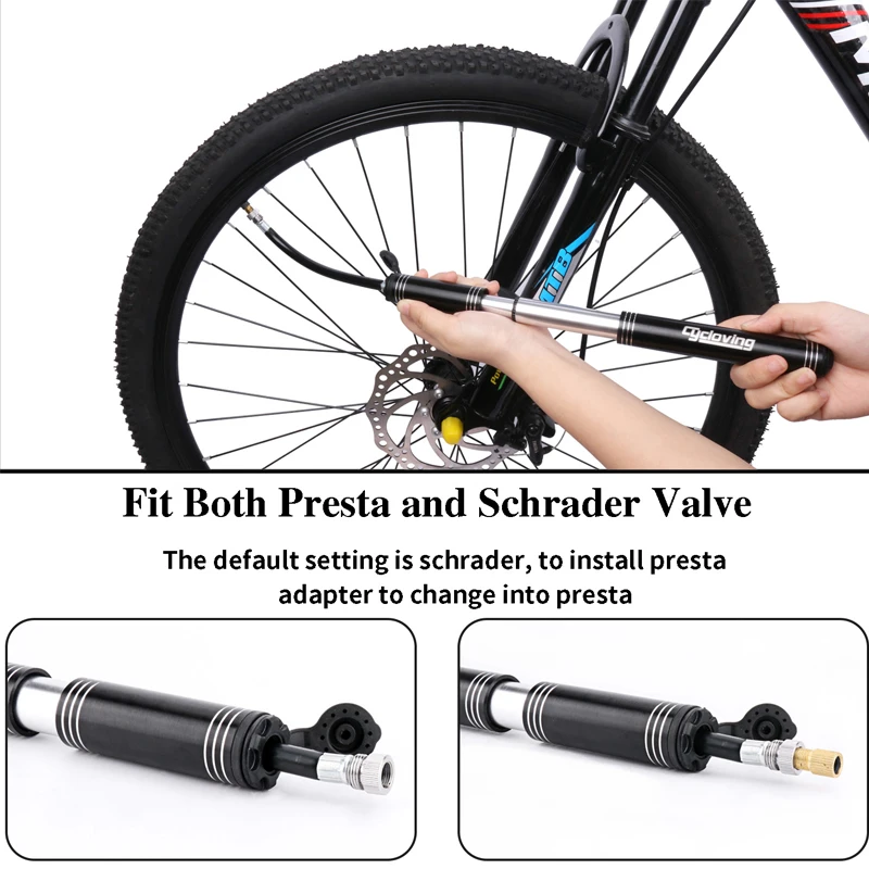 Cycloving портативный мини велосипед велосипедный насос Schrader Presta клапан 160PSI