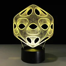 Абстрактный спираль отверстий стол настольные лампы, украшения 3D иллюзия Лампа акрил Панель стерео эффект ночник с 7 цветов изменить