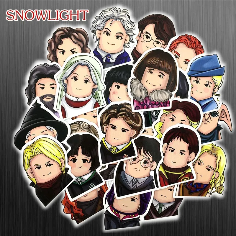 50Pcs/set Wry Neck Style Harry Potter Decal Stickers Cartoon For Skateboards Guitars Refrigerators Notebook Laptop  Toy Stickers