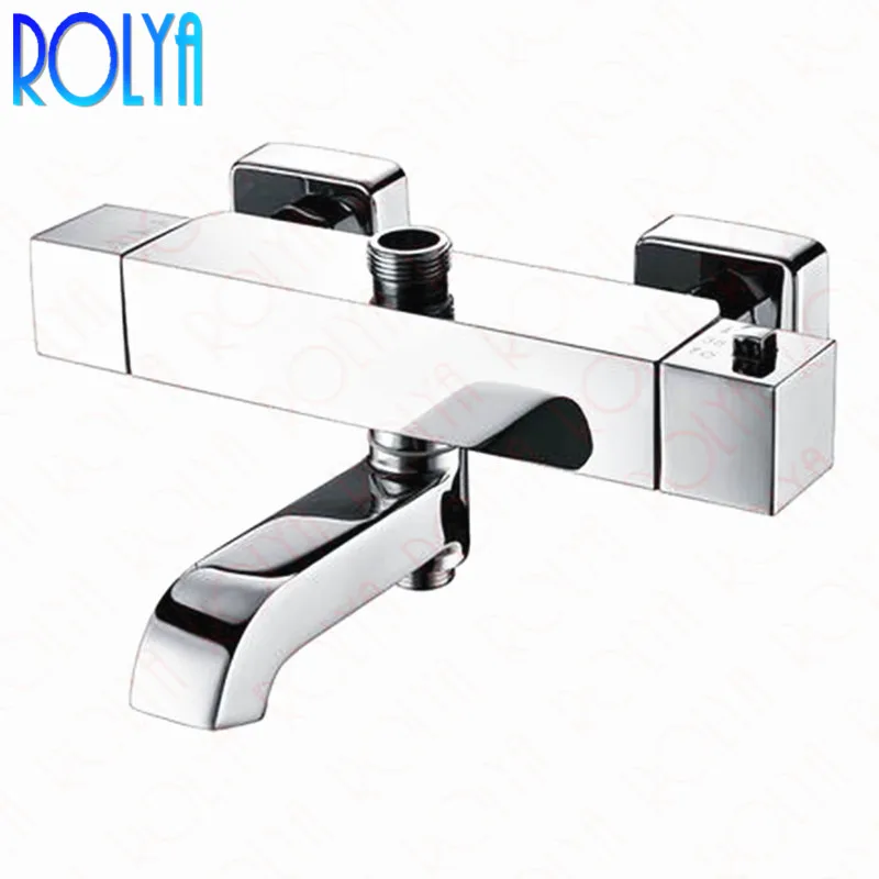 Rolya Cubix Wall Mounted Thermostatic Bathroom Shower Mixer Solid