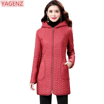 

YAGENZ New product Middle-aged Women Parka Coat High quality Winter Jacket Women Large size Fashion Hooded Women Cotton Coat 705