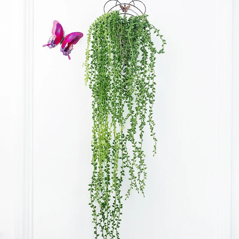 

Artificial Succulent Plants Rattan Vine Lover Tears Green Plant Home Garden Wall Hanging Decoration Plastic Fake Plant 52818