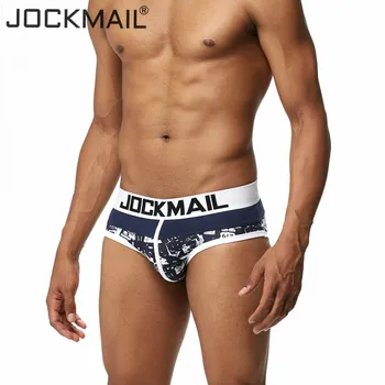 

JOCKMAIL Brand Sexy Men Underwear Briefs Printing patchwork breathable hombre slip cuecas Gay Underwear male panties shorts