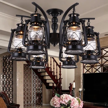 

European style chandelier lantern American rural pastoral luxury atmosphere living room Jane European retro kerosene lamp ZX3
