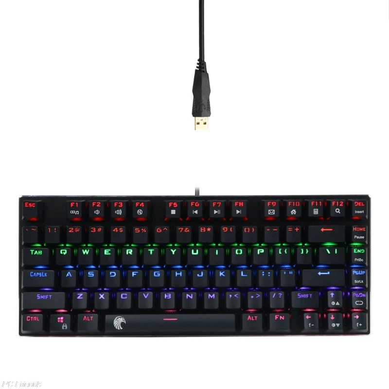 

USB Wired RGB Backlight Mechanical Keyboard 81 KeysBlue Switches Gaming Keyboard Z88
