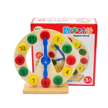 

Puzzle Clock Montessori Wooden 3D Puzzles Toys For Children Digital Time Learning Education Educational Game Boys