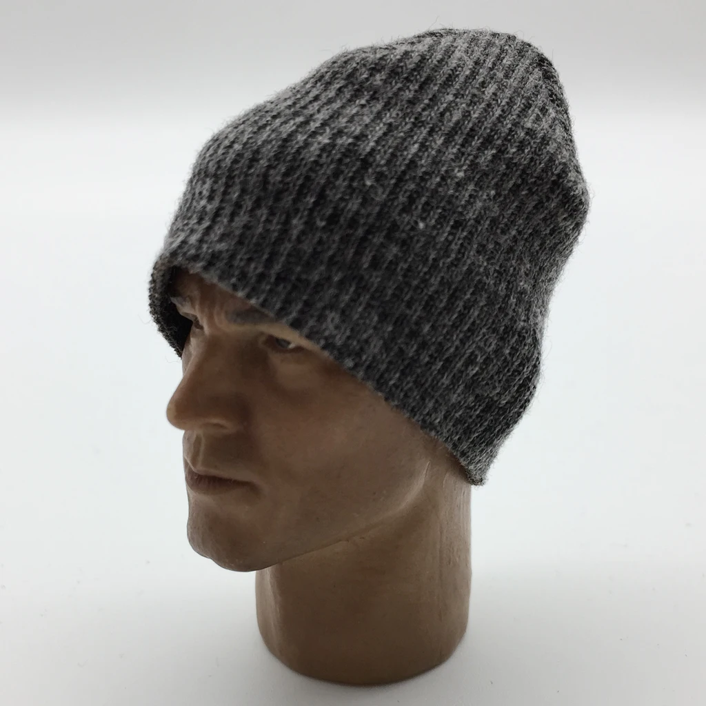 1/6 Scale Mens Gray Knitted Cap Hat for 12