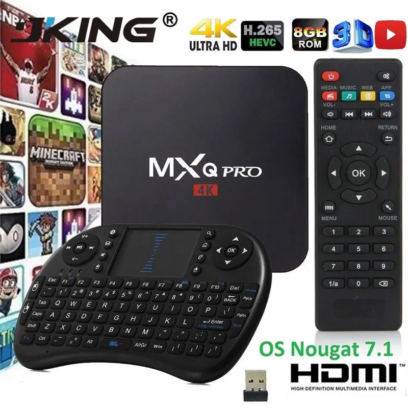 

Hot Sales Set-top boxs MXQ pro Android Tv box 4k 2G 16G RK3229 Smart BOX Android 7.1 4K HD 3D 2.4G WiFi PK h96 max X96 Tv Box