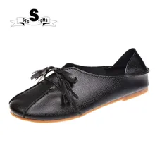 Женская на весенний сезон уличные туфли на шнуровке ручной работы удобные гибкие женские Дамская обувь Туфли без каблуков обувь для ходьбы twm0067