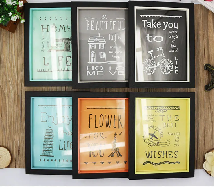 1Pcs good quality Porta black Phicture frame Fashion Classical European Retro 7inch Pastoral solid wood Photo Frame BNHC085 |