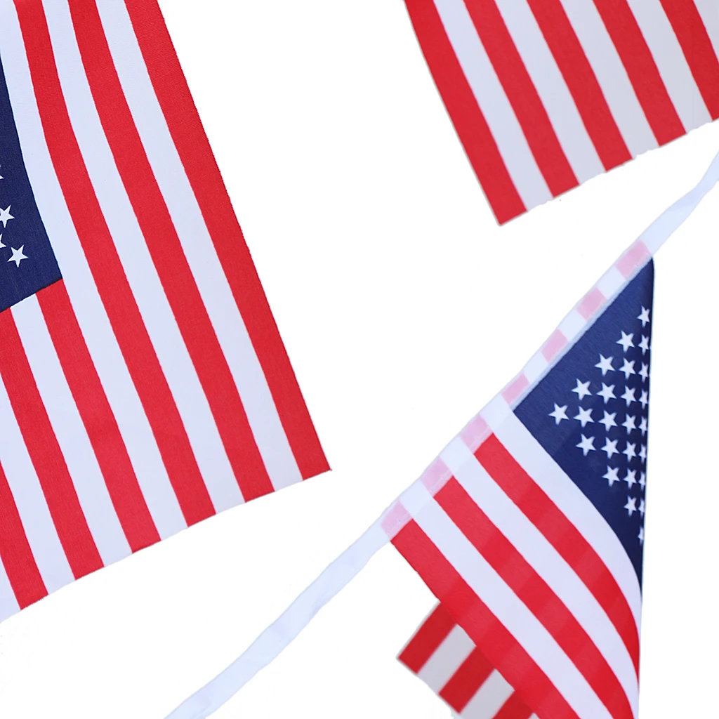 30pcs 10m American Flag Banner String Flag Bunting Decoration for Graduation Party Favor Home Garden Festival Supplies
