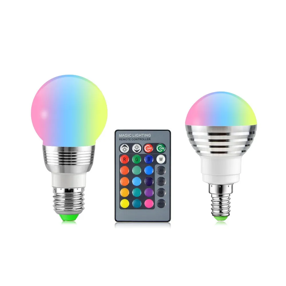

RGB LED Spot light Bulb Bubble Ball Magic Light E27 E14 3W 5W 7W 10W 110V 220V 16 Color Change Decor lamp with Remote Control