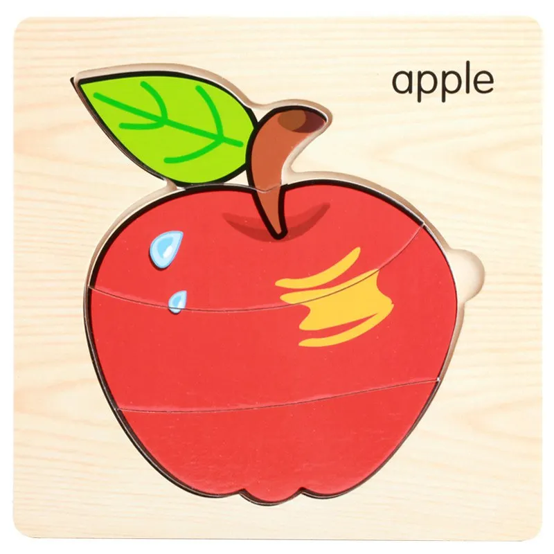 Single Sale Wood Apple Puzzle Toys For Children & GIFT puzzles wooden toys Intelligence Kids