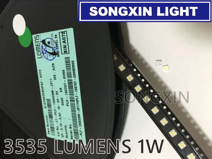 

1000pcs LUMENS LED Backlight 1W 3V 3535 3537 Cool white LCD Backlight for TV TV Application A127CECEBUP8 Style-3