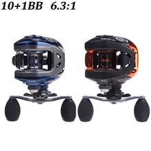 Рыболовная катушка для заброса приманки для ловли карпа Приманка литья рыбы снасти 10+ 1BB 6,3: 1 капля воды колесо левая/правая рука Carretilha De Pesca