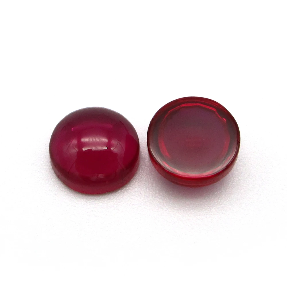 3,0~ 10 мм 5# красный круглый кабошон с плоской задней частью синтетический корунд камень для ювелирных изделий