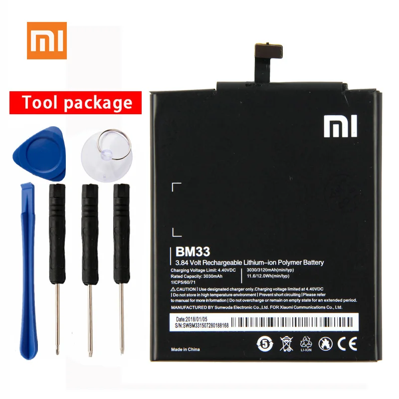 

Original Xiaomi BM33 Phone battery For Xiaomi Mi 4i Mi4i Phone 3120mAh