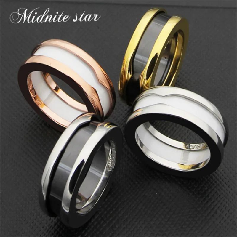 

New Ceramics 361L stainless steel Ring Multi-size Rose Gold Plating Women Ring Charm Finger Rings Trendy Female Jewelry
