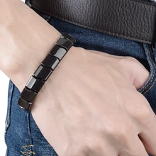 BYRIVER настоящий черный Турмалин здоровья браслет сделан из натурального германиевого камня для мужчин женщин энергия отрицательных ионов ручной цепи