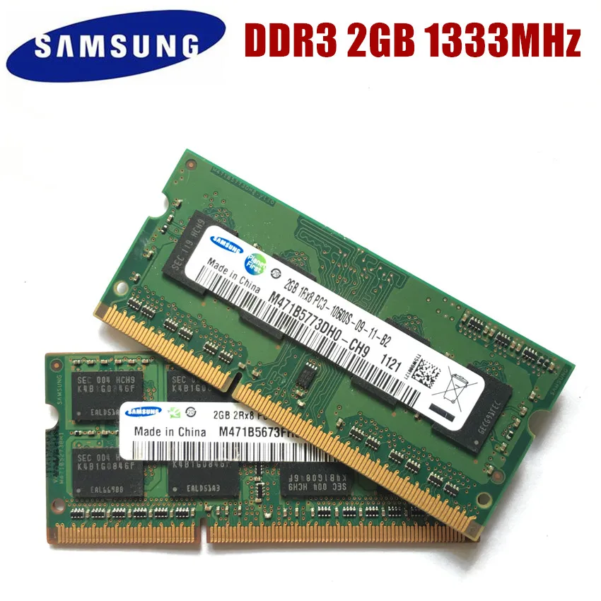 SAMSUNG DDR3 2GB 1333 Mhz PC3-10600S 2G 1333 Mhz Память для ноутбука 2G PC3 10600S 1333 MHZ модуль для ноутбука SODIMM ram