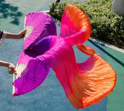 2016 Женский Высокое качество китайский шелк вуали танец вентиляторы пара Поклонники танца живота дешевые шелковые Лидер продаж, фиолетовый