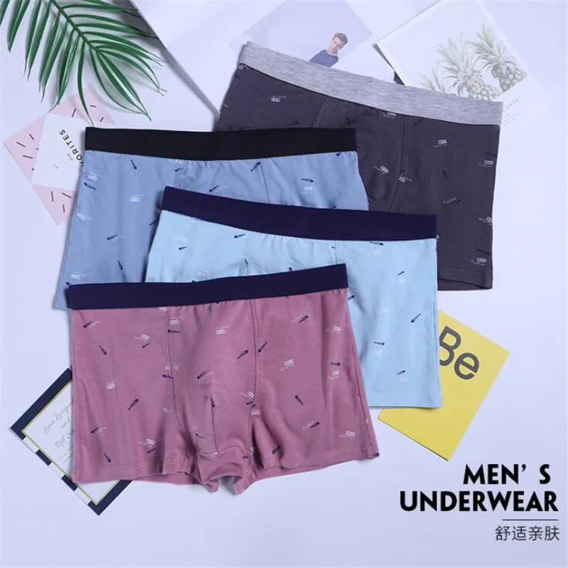 

2019 Panties Mens Underwear Organic Natural Cotton Boxers Men Sexy Boxers Ventilate Plus Size Boxers L XL XXL XXXL