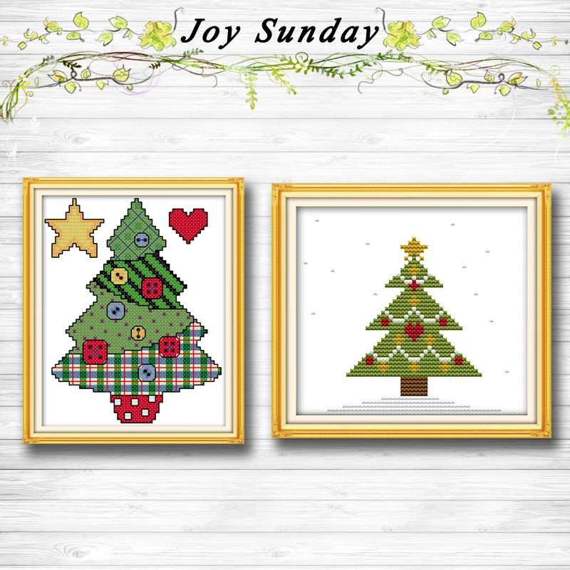 Button Snowflake Christmas tree decor painting dmc 14CT 11CT counted cross stitch kits embroidery set Needlework Set Home | Дом и сад
