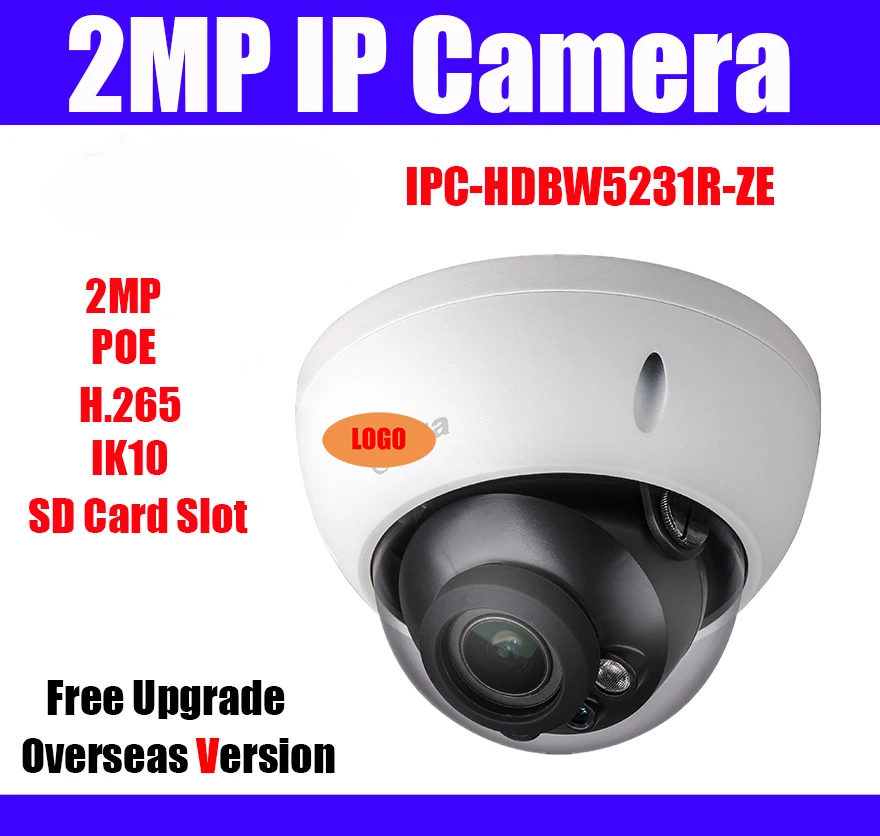 Оригинальный IPC-HDBW5231R-ZE H.265 2MP WDR (широкий динамический диапазон) купольные