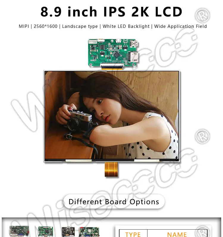 8," 2 K TFT ЖК-дисплей Разрешение 2560x1600 TFTMD089030 61 pin HDMI с плата управляющего драйвера для проектора принтера