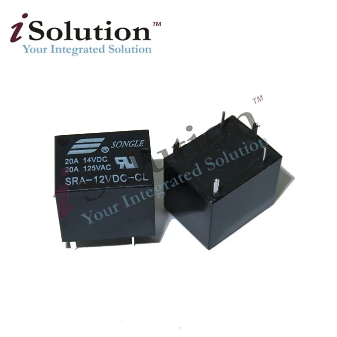 

5PCS SRA-12VDC-CL T74 20A Black 12 V 5 feet SONGLE relay original 100% new original