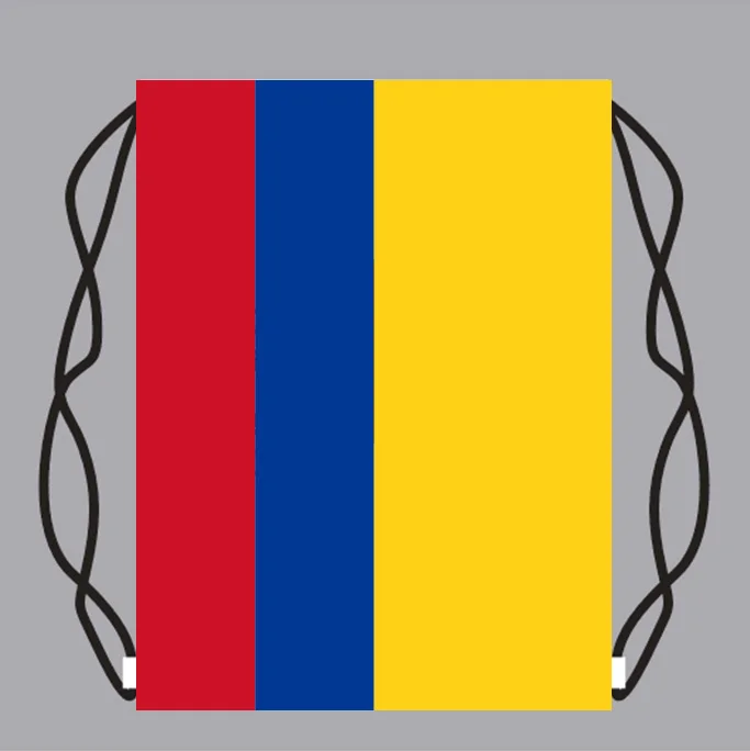 

Drawstring Backpack Bag with Colombia Flag Small Backpack Printing Customized Logo