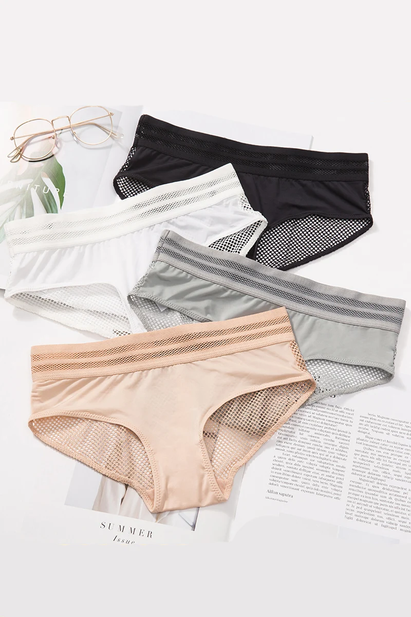 Women's breathable full cotton crotch underwear transparent soft comfortable lady's triangles