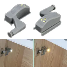 2 шт./партия светодиодный ночник для шкафа с внутренним шарниром для книжного шкафа кухонный шкаф для спальни с датчик движения на аккумуляторной батарее